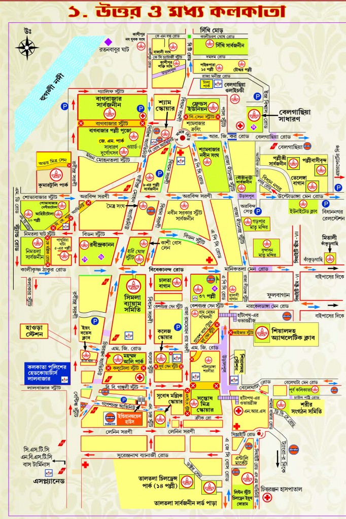 Kolkata Durga Pujo Route Map