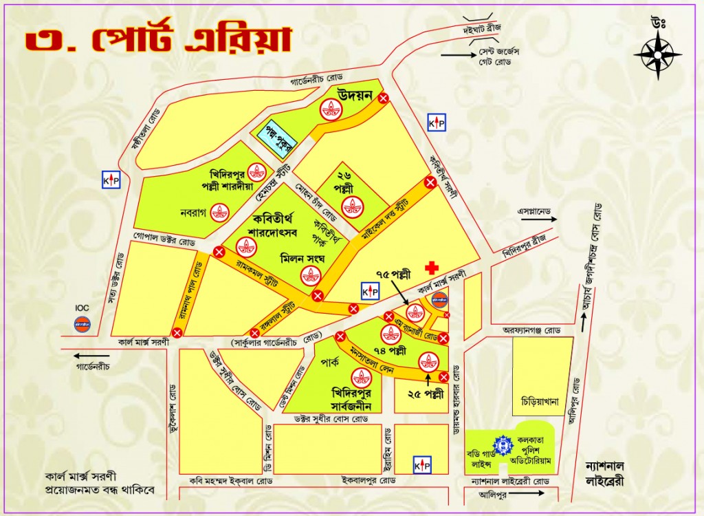 Kolkata Durga Pujo Route Map